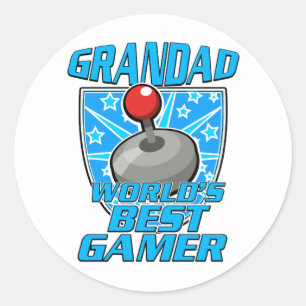 Adesivo Redondo Avô Melhor jogador do mundo logotipo retrô