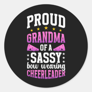Adesivo Redondo Avó Orgulhosa De Uma Cheerleader Avó Cheer G