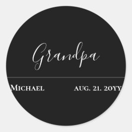 Adesivo Redondo Avô Presente - Jato Negro Moderno Personalizado