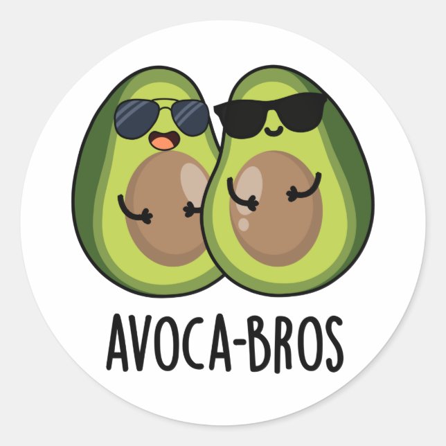 Adesivo Redondo Avoca-bros Funny Avocado Pun (Frente)