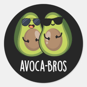 Adesivo Redondo Avoca-bros Funny Avocado Pun Dark BG