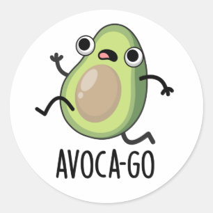 Adesivo Redondo Avoca-go Engraçado Avocado Pun