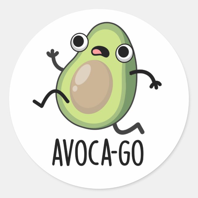 Adesivo Redondo Avoca-go Engraçado Avocado Pun (Frente)