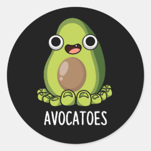 Adesivo Redondo Avoca-toes Engraçado Avocado Puns Escuros BG