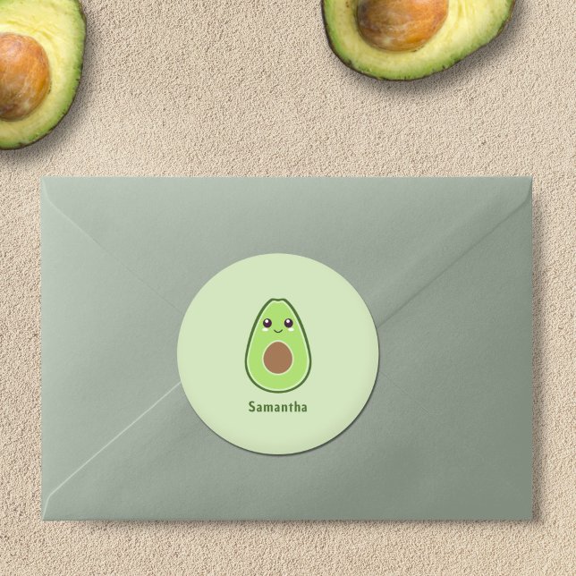 Adesivo Redondo Avocado Avocado Sticker (Cute Avocado Sticker)