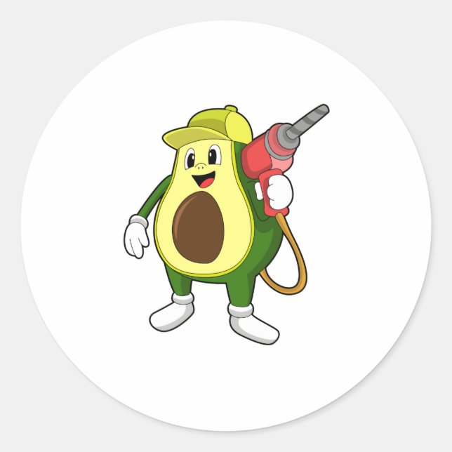 Adesivo Redondo Avocado como artesão com Drill (Frente)