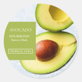 Adesivo Redondo Avocado Facial Mask Label