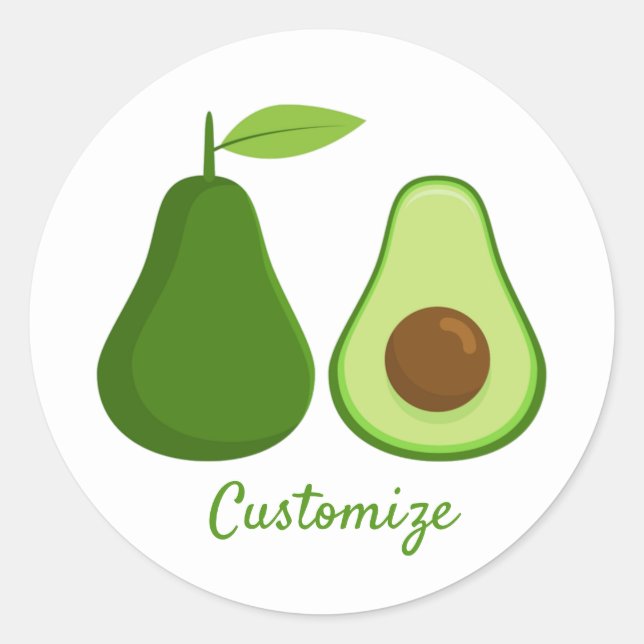 Adesivo Redondo Avocado Lover Design Thunder_Cove (Frente)