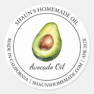 Adesivo Redondo Avocado Oil Modern label