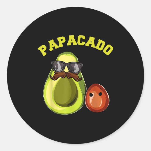 Adesivo Redondo Avocado Shirt For Men, Papacado Pregnancy Announce (Frente)