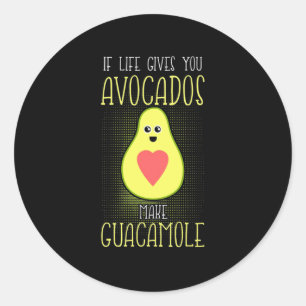 Adesivo Redondo Avocados Make Guacamole