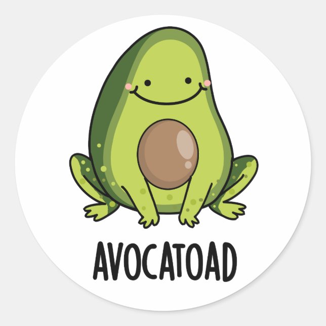 Adesivo Redondo Avocatoad Engraçado Avocado Topete (Frente)