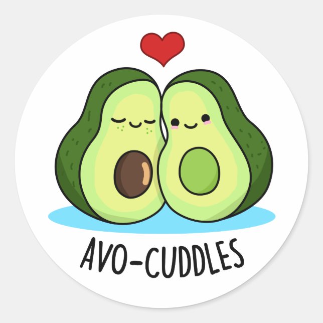 Adesivo Redondo Avocudles Funny Avocado Casal Pun (Frente)