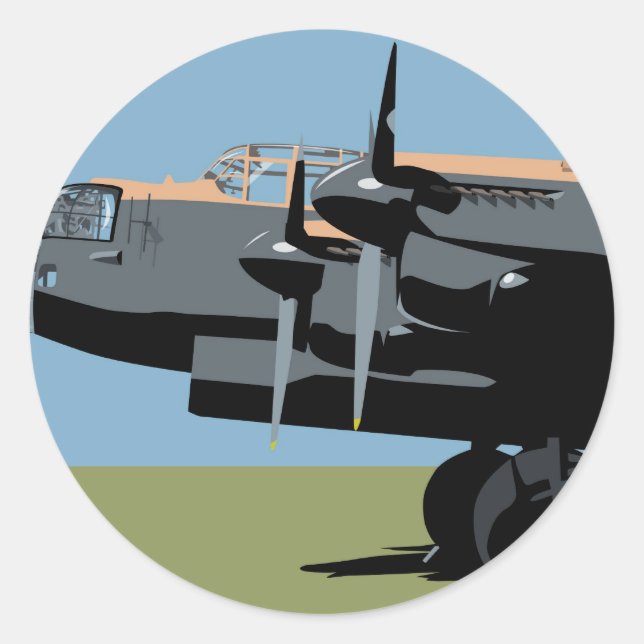Adesivo Redondo Avro Lancaster Bomber (Frente)