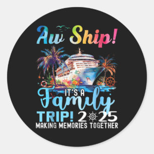 Adesivo Redondo Aw Enviou Uma Viagem Familiar De 2025, Fama De Mar