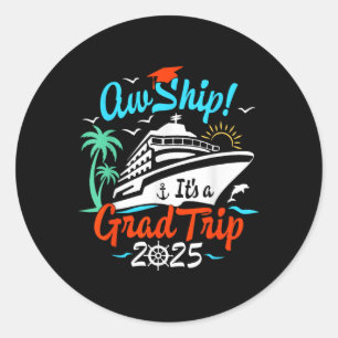 Adesivo Redondo Aw Navega Sua Viagem De Formando 2025 Squ De Gradu