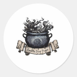 Adesivo Redondo Awaken Your Power Cauldron