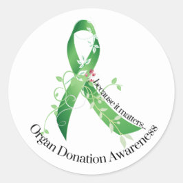 Adesivo Redondo Awareness Ribbon Organ Donation Awareness