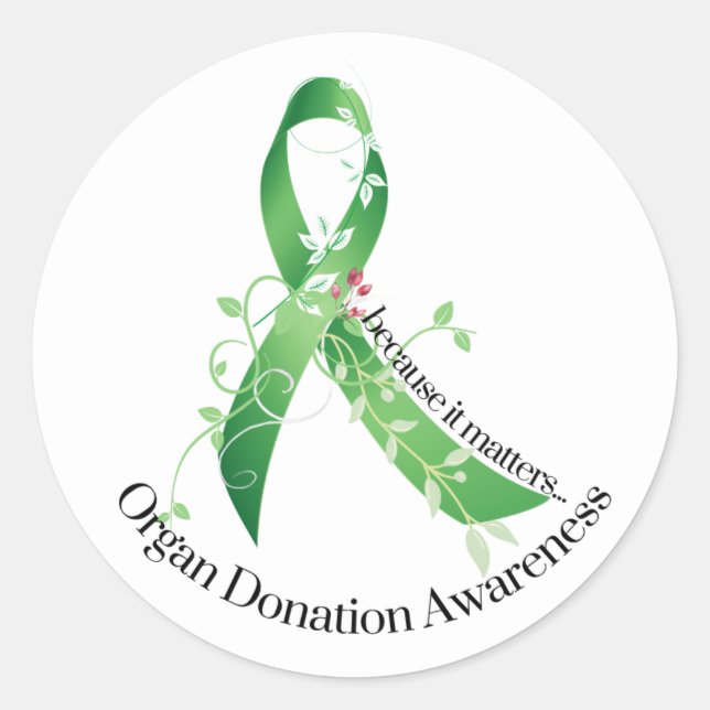 Adesivo Redondo Awareness Ribbon Organ Donation Awareness (Frente)