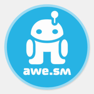 Adesivo Redondo Awe.sm-o Sticker (Azul Claro)