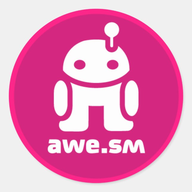 Adesivo Redondo Awe.sm-o Sticker (Magenta) (Frente)