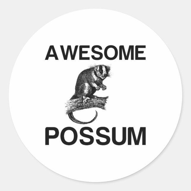ADESIVO REDONDO AWESOME POSSUM (Frente)