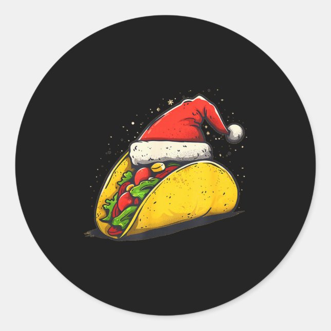 Adesivo Redondo Awesome Taco Outfit For Xmas Tacos Lovers  (Frente)