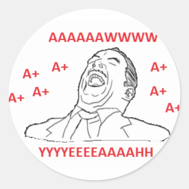 ADESIVO REDONDO AWW YEAH A+ (Frente)