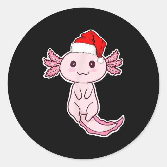 Adesivo Redondo Axolote de Natal  (Frente)