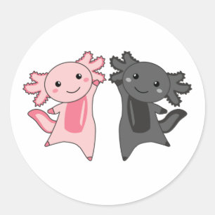 Adesivo Redondo Axolotl Aluga Animais Cachorros Para Crianças Clás