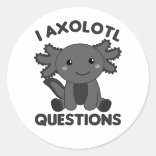 Adesivo Redondo Axolotl Amém Animais Doce Para Crianças Cla Rosa