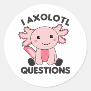 Adesivo Redondo Axolotl Amém Animais Doce Para Crianças Cla Rosa