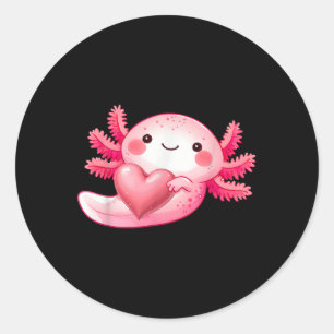 Adesivo Redondo Axolotl Dia de os namorados Shirt Girls Cute Axolo