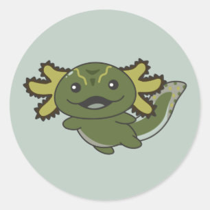 Adesivo Redondo Axolotl Diferentes Tipos De Animais Em Cuta Axolot