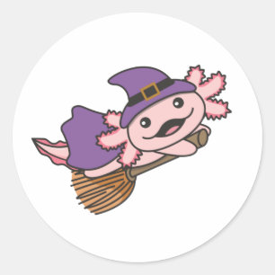 Adesivo Redondo Axolotl Halloween Witeen Kids Witume