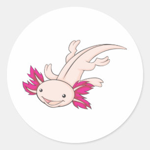 Adesivo Redondo Axolotl mexicano feliz