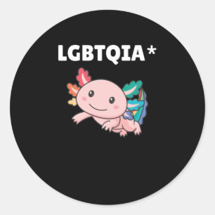Adesivo Redondo Axolotl - Orgulho LGBT do Sinalizador Arco-Íris