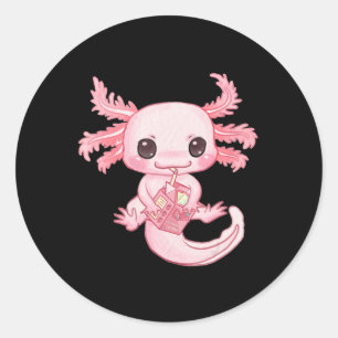 Adesivo Redondo Axolotl Pastel Gótico Morango Agita Anime Ae