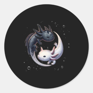 Adesivo Redondo Axolotls Yin Yang Gráficos Japoneses Arte Anime Ax