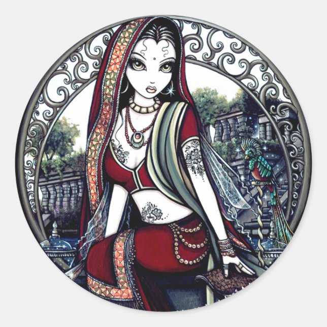 Adesivo Redondo Ayanna Belly Dancer Garden Fairy Sticker (Frente)