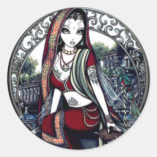 Adesivo Redondo Ayanna Belly Dancer Garden Fairy Sticker