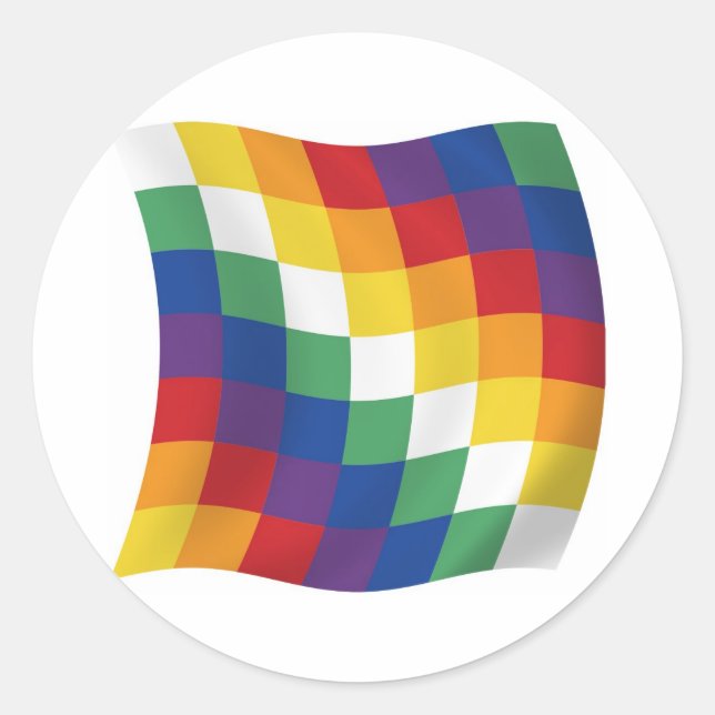 Adesivo Redondo Aymara Flag Sticker (Frente)