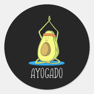 Adesivo Redondo Ayogado Avocado Yoga Lover
