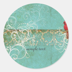Adesivo Redondo Azar de Vintage do PixDezines / Aqua