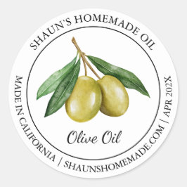 Adesivo Redondo Azeite Rótulo moderno