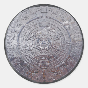 Adesivo Redondo Aztec Sun Stone Moderno