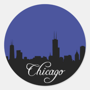 Adesivo Redondo Azuis de Chicago