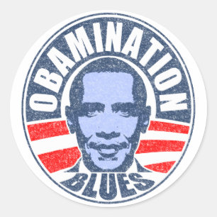 Adesivo Redondo Azuis de Obamination