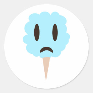 Adesivo Redondo Azul-algodão doce