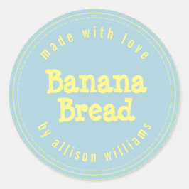 Adesivo Redondo Azul Amarelo-Pão-de-Banana moderna caseira